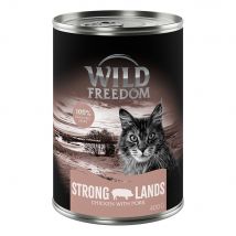 Wild Freedom Adult 6 x 400 g - senza cereali Alimento umido per gatto - Strong Lands - Pollo & Maiale