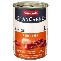 animonda GranCarno Original 12 x 400 g Alimento umido per cani - Junior: Manzo & Pollo