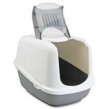 Toilette per gatti Savic Nestor Jumbo - grigio chiaro / bianco
