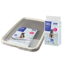 Toilettes Savic Puppy Trainer, lot éco : set taille XL + 30 tapis XL, pour chiot