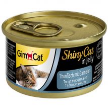GimCat ShinyCat en gelatina 24 x 70 g - Pack Ahorro - Atún y gambas