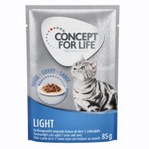 10€ DI SCONTO! 48 x 85 g Concept for Life Alimento umido per gatti - Light in salsa