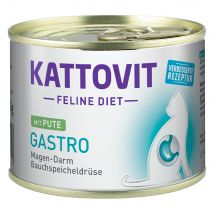 Kattovit Gastro 12 x 185 g en latas para gatos - Pack Ahorro - Pavo