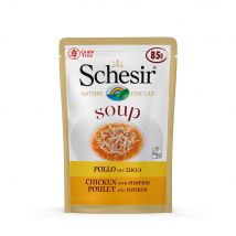 Schesir Soup 12 x 85 g sopa para gatos - Pollo y calabaza