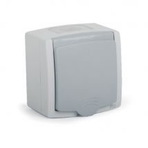 Onalp - Prise Électrique Extérieure Etanche Ip55 Encastrée Ou Saillie 2p+t 16a - Gris
