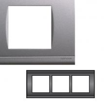 Norvika - Plaque Triple Verticale Entraxe 57mm - Gris alu