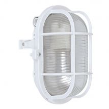 BricolageDirect - Hublot Ovale Intérieur Extérieur 60w + Grille De Protection - Polycarbonate - Blanc