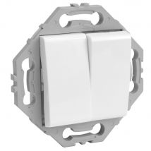 Noane - Interrupteur Va Et Vient + Poussoir 10a - Blanc brillant