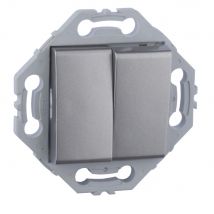 Noane - Interrupteur Double Va Et Vient 10a - Gris alu