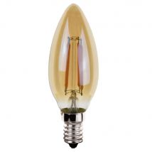 Woltz - Ampoules Led Flamme À Filaments E14 4w Neutre Ø35mm X 98mm - Verre Ambré - Variable