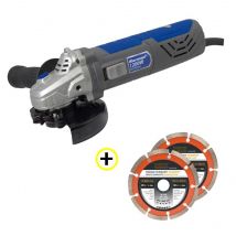 Korman - Meuleuse D'angle 125mm 1200w + Jeu De 2 Disques Diamant Segemnt 125mm