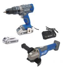 Korman TX - Perceuse-visseuse Percussion + 1 Meuleuse 125mm Brushless + 2 Batteries 18v 2ah Li-ion + 1 Chargeur Intelligent 2a Korman