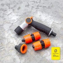 Krisalys - Kit Arrosage : Pistolet 3 Jets + 2xraccords Rapides 19mm + 1x Nez De Robinet