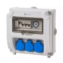 Nalto - Coffret Electrique Piscine Hors Sol Filtration - Horloge Mécanique - 3 Prises - - Gris