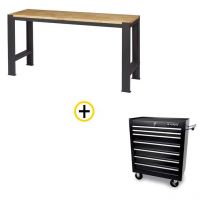 Feroce Storage - Pack Établi + Servante D'atelier 7 Tiroirs Sur Roues Feroce