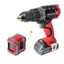 Korman - Perceuse Sans Fil Li-ion 14,4v + Niveau Laser En Croix Offert