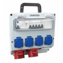 Ohmtec - Coffret De Chantier Portatif Monophasé Et Triphasé 4 Prises + 2 Prises - Gris