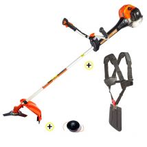 Korman TX - Débroussailleuse Thermique Anti-vibration 2t 42,7cc 1200w - 1 Lame 3 dents, 1 tête de coupe Tap & Go, 1 harnais