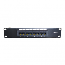 Ohmtec - Panneau De Brassage 8 Connecteurs Cat6 Pour Baie De Brassage 10 Pouces. - Acier - Noir