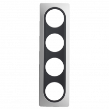 Ohmtec - Epure Plaque Quadruple Insert Anthracite Mat - Blanc