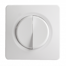 Ohmtec Epure Double Interrupteur Va Et Vient Complet - Blanc - Bricolage Direct