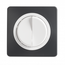Ohmtec Epure Double Interrupteur Va Et Vient Anthracite/ Complet - Bricolage Direct