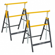 Lot De 2 Tréteaux Télescopiques Pliables 200kg Réglables Feroce - Bricolage Direct
