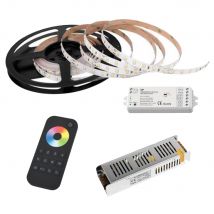 Woltz - Pack Ruban 5m Led Multicolore Rgbw 60led/m Ip20 - 24v Avec Télécommande
