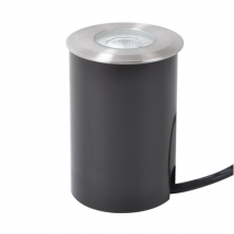 Woltz - Spot Extérieur Encastrable Sol Led 3w Alu Brossé - Collerette aluminium - Aluminium brossé