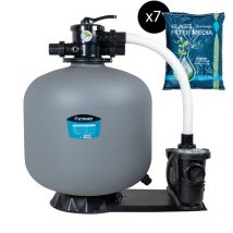 Steiner - Groupe De Filtration 2.2cv 27m³/h Ø710mm Vanne Top 6 Voies + Verre Filtrant 0,5-1,0mm 7x25 Kg