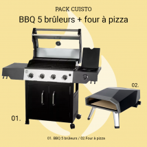 Roster - Pack Barbecue 5 Feux Gaz Premium + Four À Pizza Gaz