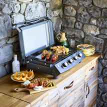 Roster - Plancha Gaz 4 Brûleurs 10kw Avec Couvercle