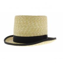 Chapeau Haut de Forme en paille Ruban noir - coustilleres - paille Paillele - 57 cm - Paille - France