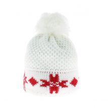 Bonnet Le Drapo Blanc Jacquard - Taille unique - Acrylique - France