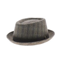 Chapeau Trilby / PorkPie Gris - Guerra - 60 cm - Laine - Italie