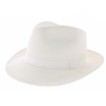 Chapeau Fedora Feutre Blanc - 57 cm - Feutre laine - France