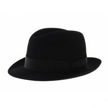 Chapeau Fedora Feutre noir - Tonak - 61 cm - Feutre poil de lapin - République Tchèque