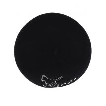 Beret Broderie Chat/ses pattes - Traclet - Noir - Taille unique - laine/polyamide - France