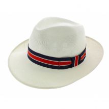 Chapeau Fédora Regimental Panama Naturel - Christy - Christys - Blanc - 55 cm - Panama - Angleterre