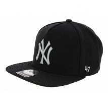 Snapback Visière Plate Craquelée NY Yankees Noir/argent - 47 Brand - Taille unique - 8acrylique/laine - Chine