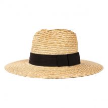 Chapeau Traveller Larges Bords Joanna Paille Naturelle Noir - Brixton - 56 cm - Paille - Chine