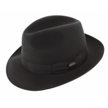 Chapeau Fedora Bogarte Noir - Flechet - 60 cm - Feutre poil - République Tchèque