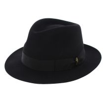 Chapeau Fedora Borsalino Classique Noir - 55 cm - Feutre poil - Italie