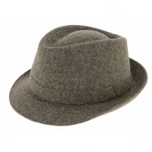 Chapeau Trilby Carlo Laine Beige/Marron - Crambes - L - 58/59 cm - 3acrylique/polyester/2laine/soie/autres fibres - France
