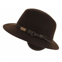 Chapeau Traveller McGofer CacheOreilles Feutre Laine Marron - Herman - 59 cm - Feutre laine - Italie