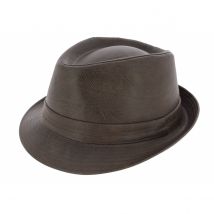 Chapeau Trilby Goody Dust Imitation Cuir Marron - Traclet - 57 cm - olyester/49 polyuréthane - Italie