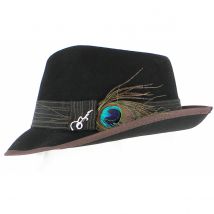Chapeau Fedora Clark Feutre Noir - Carlos Santana - L - 58/59 cm - Feutre laine - Chine