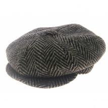 Casquette Irlandaise Newsboy Grise à Chevrons Jonathan Richard - 56 cm - Laine - Irlande