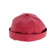 Bonnet Docker Biker Rouge en Cuir Aussie Apparel