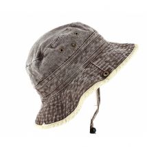 Bob Coton Broom Bicolore Marron/Beige Traclet - 57 cm - Coton - Chine